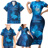 Personalised New Zealand Mother's Day Family Matching Short Sleeve Bodycon Dress and Hawaiian Shirt Ko Te Whaea Te Takere O Te Waka LT05 - Polynesian Pride