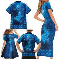 Personalised New Zealand Mother's Day Family Matching Short Sleeve Bodycon Dress and Hawaiian Shirt Ko Te Whaea Te Takere O Te Waka LT05 - Polynesian Pride