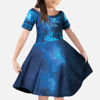 Personalised New Zealand Mother's Day Family Matching Summer Maxi Dress and Hawaiian Shirt Ko Te Whaea Te Takere O Te Waka LT05 Daughter's Dress Blue - Polynesian Pride