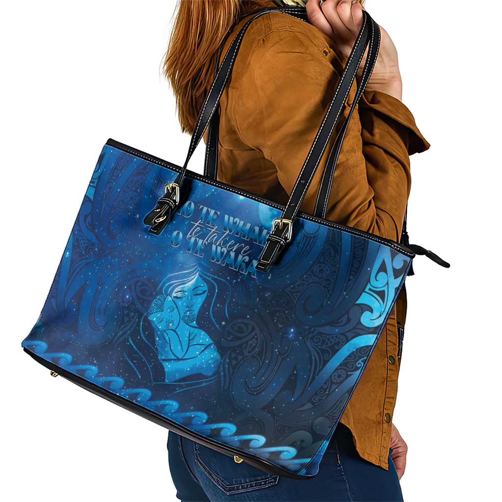 New Zealand Mother's Day Leather Tote Bag Ko Te Whaea Te Takere O Te Waka