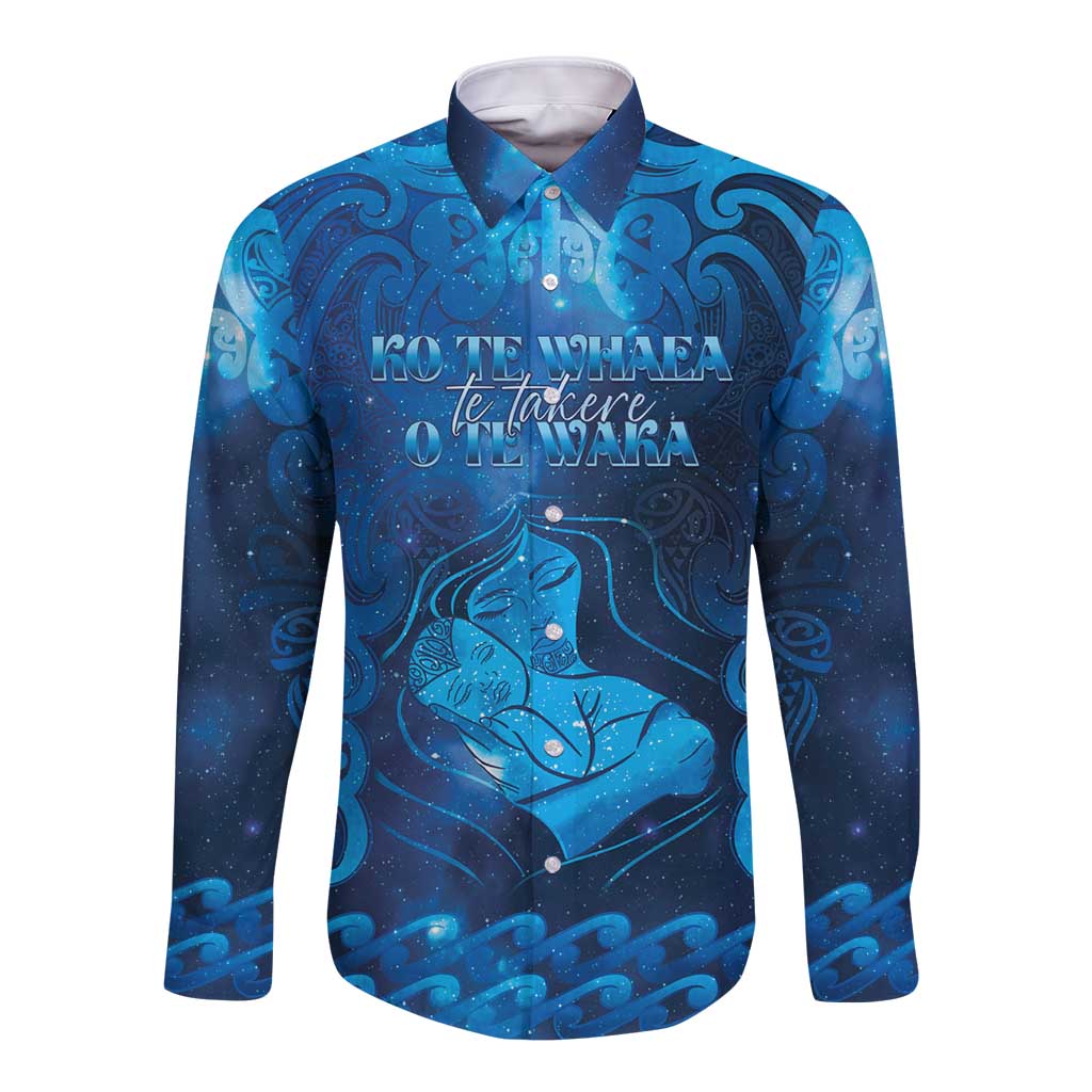 Personalised New Zealand Mother's Day Long Sleeve Button Shirt Ko Te Whaea Te Takere O Te Waka