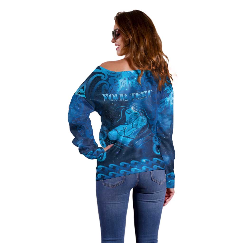 Personalised New Zealand Mother's Day Off Shoulder Sweater Ko Te Whaea Te Takere O Te Waka