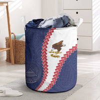 American Samoa Eagle Laundry Basket Polynesian Tribal Pattern Curve Style