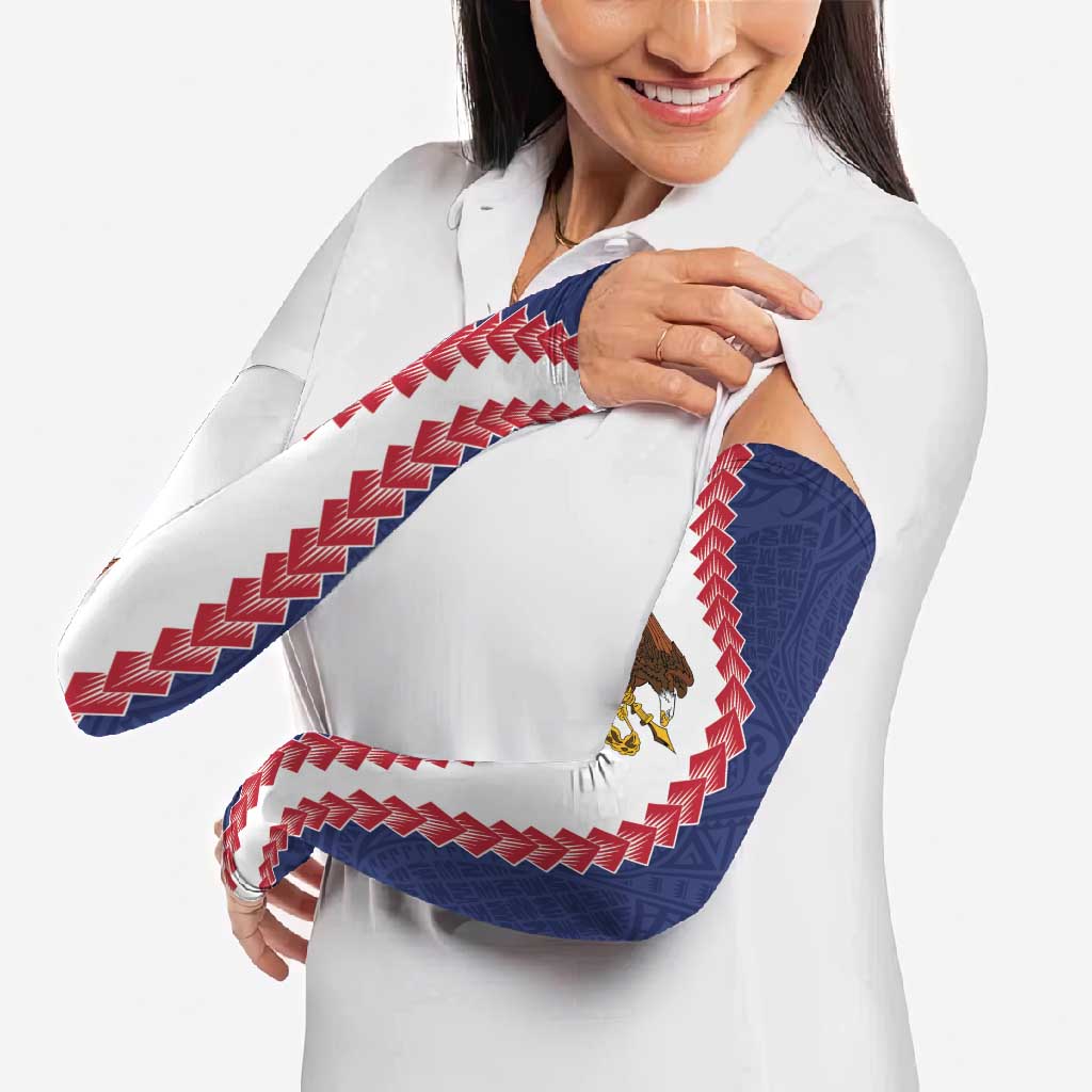 American Samoa Eagle Arm Sleeves Polynesian Tribal Pattern Curve Style