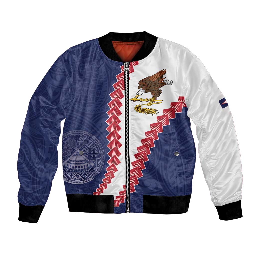 American Samoa Eagle Bomber Jacket Polynesian Tribal Pattern Curve Style