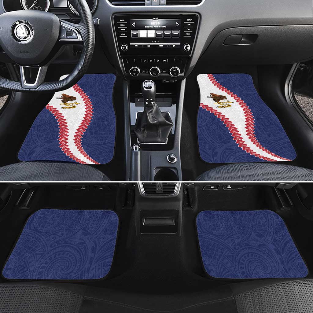 American Samoa Eagle Car Mats Polynesian Tribal Pattern Curve Style