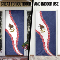 American Samoa Eagle Door Cover Polynesian Tribal Pattern Curve Style