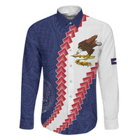 American Samoa Eagle Family Matching Puletasi and Hawaiian Shirt Polynesian Tribal Pattern Curve Style