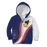American Samoa Eagle Kid Hoodie Polynesian Tribal Pattern Curve Style