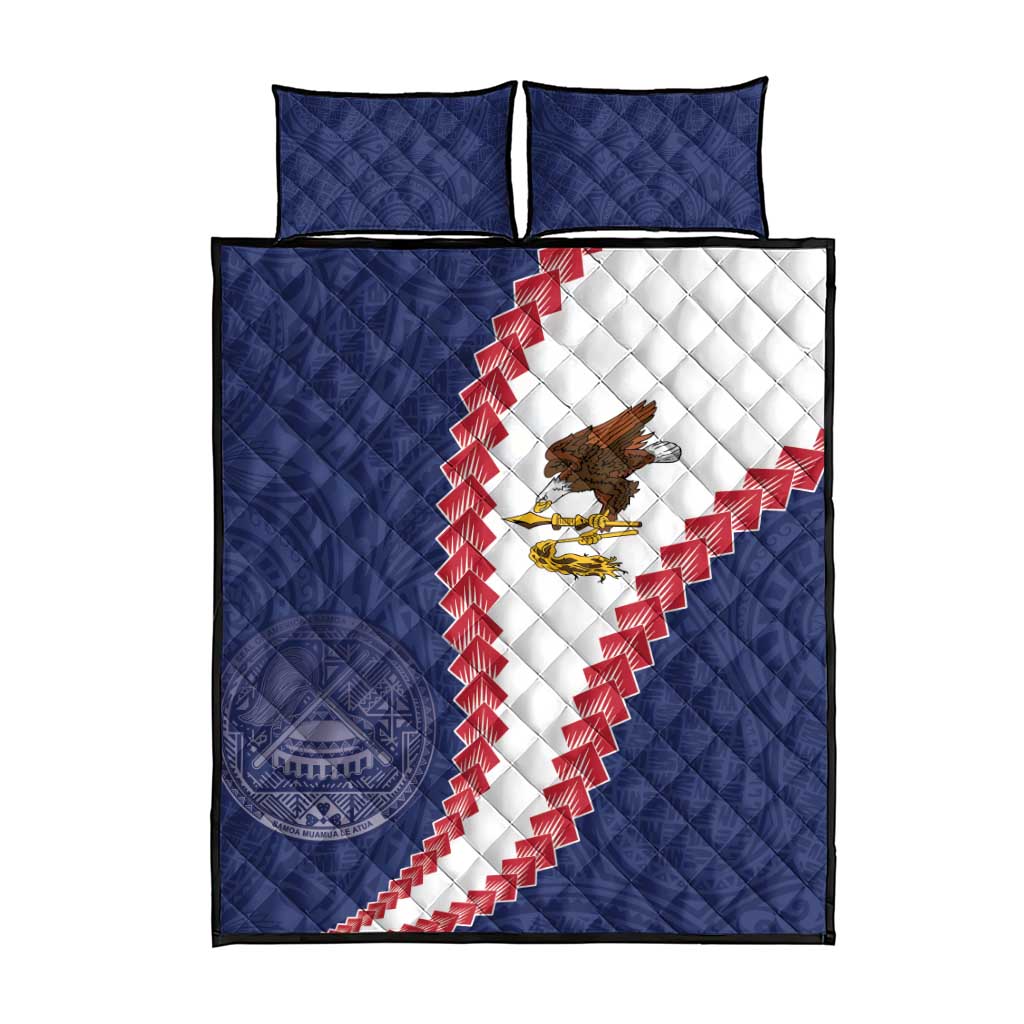 American Samoa Eagle Quilt Bed Set Polynesian Tribal Pattern Curve Style
