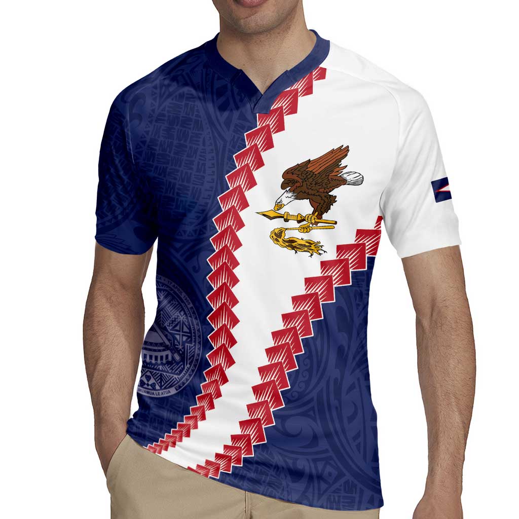 American Samoa Eagle Rugby Jersey Polynesian Tribal Pattern Curve Style