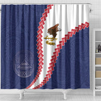 American Samoa Eagle Shower Curtain Polynesian Tribal Pattern Curve Style