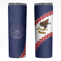 American Samoa Eagle Skinny Tumbler Polynesian Tribal Pattern Curve Style