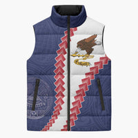 American Samoa Eagle Sleeveless Puffer Jacket Polynesian Tribal Pattern Curve Style