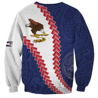 American Samoa Eagle Sweatshirt Polynesian Tribal Pattern Curve Style