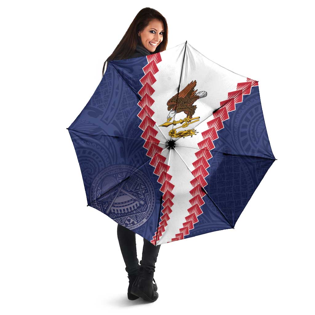 American Samoa Eagle Umbrella Polynesian Tribal Pattern Curve Style