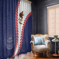 American Samoa Eagle Window Curtain Polynesian Tribal Pattern Curve Style