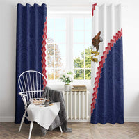 American Samoa Eagle Window Curtain Polynesian Tribal Pattern Curve Style