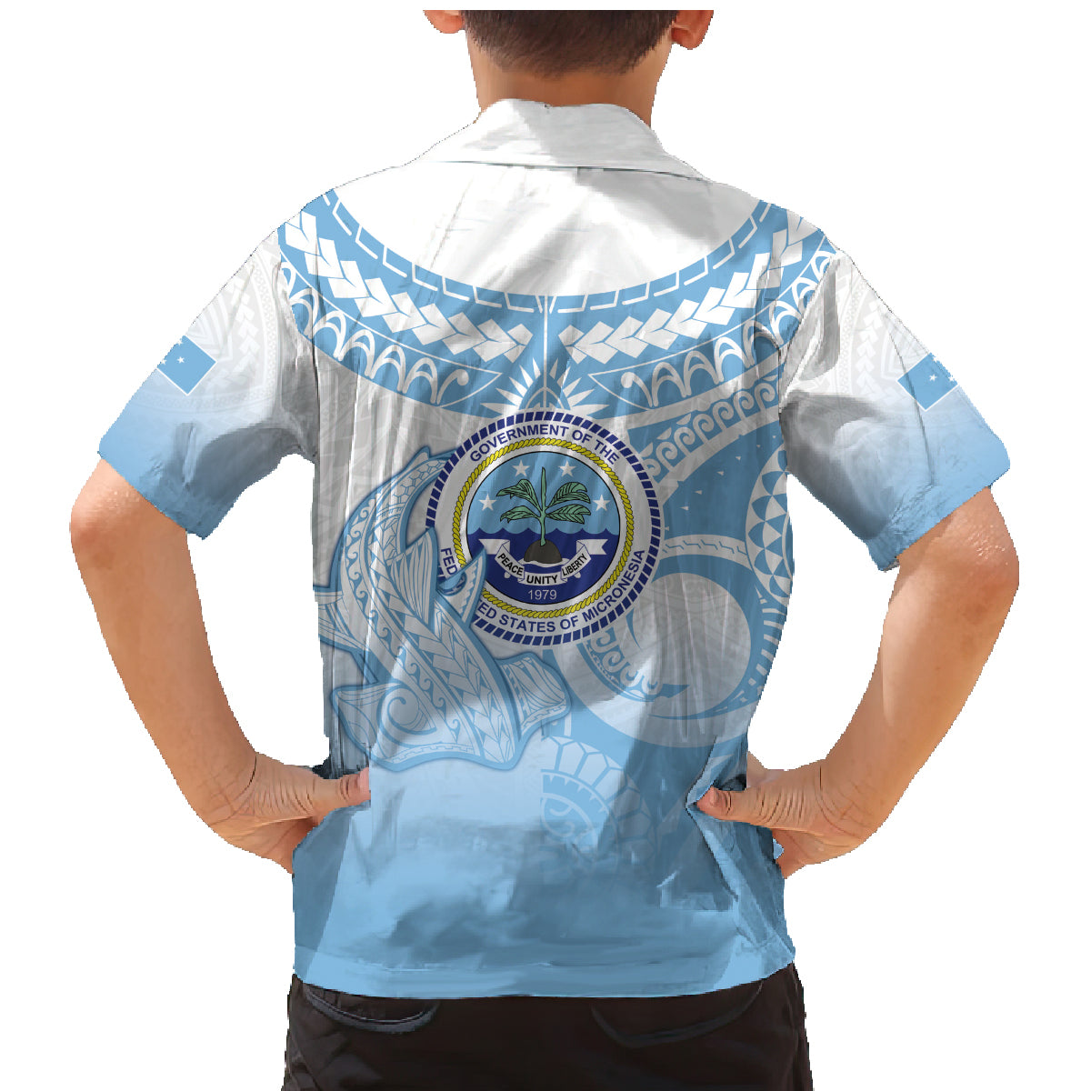 Micronesia Constitution Day Family Matching Mermaid Dress and Hawaiian Shirt Polynesian Tribal Tattoo Simple Style LT05 - Polynesian Pride