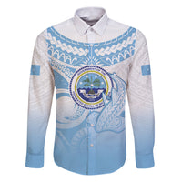 Micronesia Constitution Day Family Matching Puletasi and Hawaiian Shirt Polynesian Tribal Tattoo Simple Style