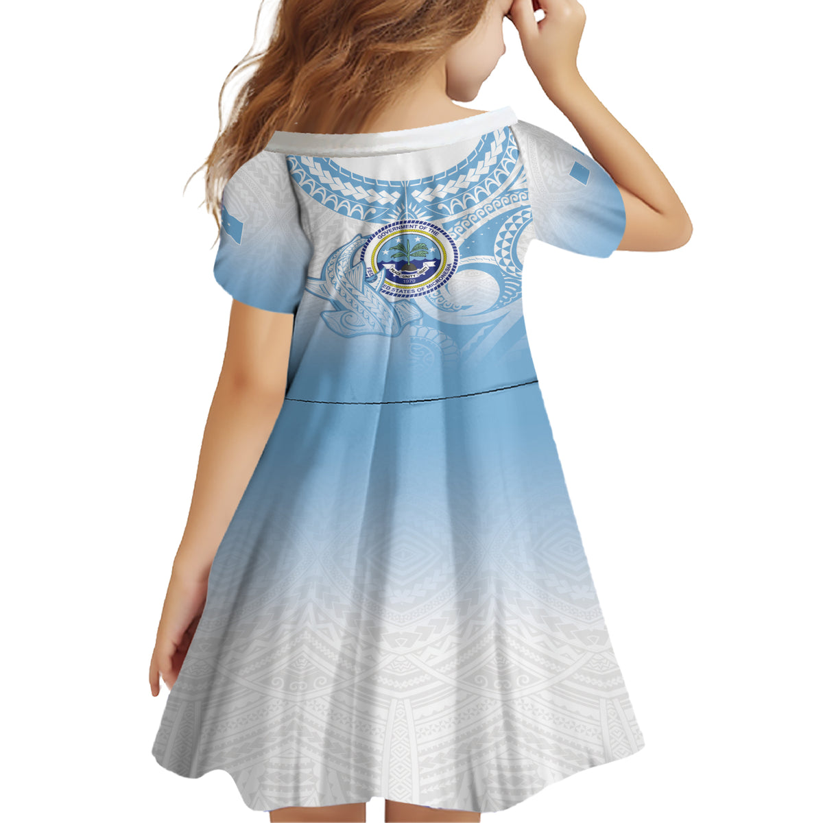 Micronesia Constitution Day Family Matching Short Sleeve Bodycon Dress and Hawaiian Shirt Polynesian Tribal Tattoo Simple Style LT05 - Polynesian Pride