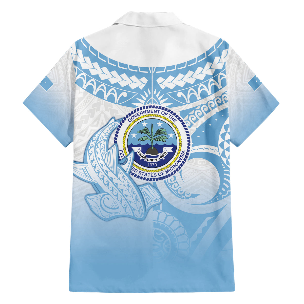 Micronesia Constitution Day Family Matching Short Sleeve Bodycon Dress and Hawaiian Shirt Polynesian Tribal Tattoo Simple Style LT05 - Polynesian Pride
