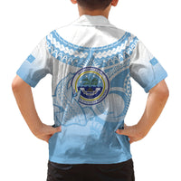 Micronesia Constitution Day Family Matching Tank Maxi Dress and Hawaiian Shirt Polynesian Tribal Tattoo Simple Style LT05 - Polynesian Pride