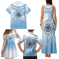 Micronesia Constitution Day Family Matching Tank Maxi Dress and Hawaiian Shirt Polynesian Tribal Tattoo Simple Style LT05 - Polynesian Pride