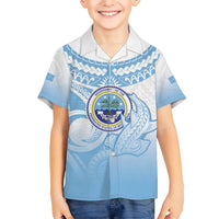 Micronesia Constitution Day Kid Hawaiian Shirt Polynesian Tribal Tattoo Simple Style