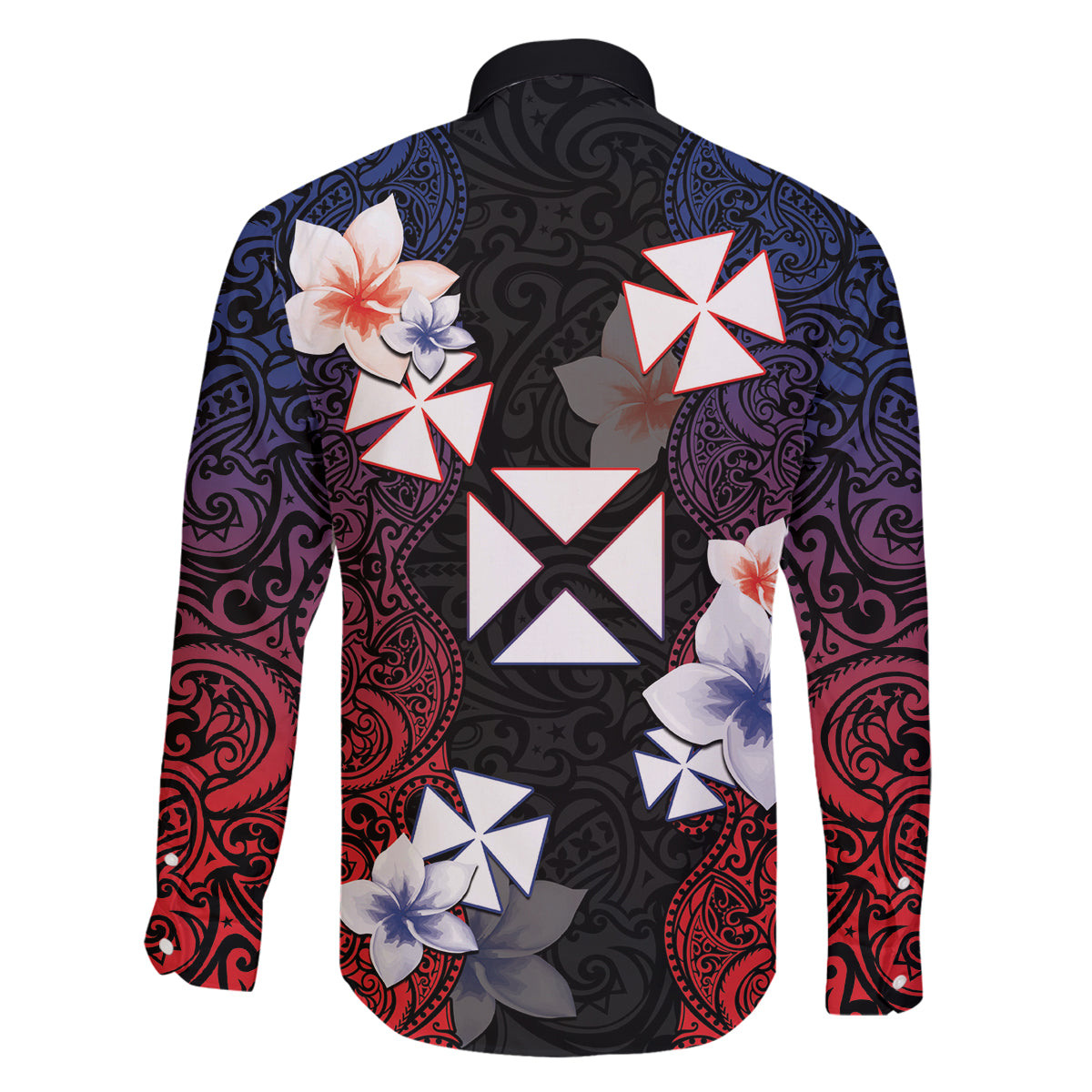 Wallis and Futuna Uvea Family Matching Off Shoulder Maxi Dress and Hawaiian Shirt Victory Day With Frangipani LT05 - Polynesian Pride