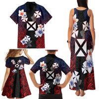 Wallis and Futuna Uvea Family Matching Tank Maxi Dress and Hawaiian Shirt Victory Day With Frangipani LT05 - Polynesian Pride