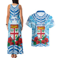 Personalised Fiji Ratu Sir Lala Sukuna Day Couples Matching Tank Maxi Dress and Hawaiian Shirt Hibiscus Tapa Pattern LT05 - Polynesian Pride