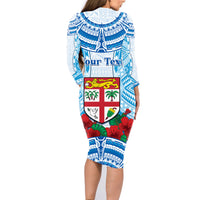 Personalised Fiji Ratu Sir Lala Sukuna Day Family Matching Long Sleeve Bodycon Dress and Hawaiian Shirt Hibiscus Tapa Pattern LT05 - Polynesian Pride