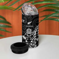 New Zealand And Scotland Rugby Custom 4 in 1 Can Cooler Tumbler Maori Tiki With Thistle Together LT05 - Polynesian Pride