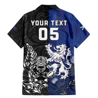 New Zealand And Scotland Rugby Custom Family Matching Mermaid Dress and Hawaiian Shirt Maori Tiki With Thistle Together LT05 - Polynesian Pride