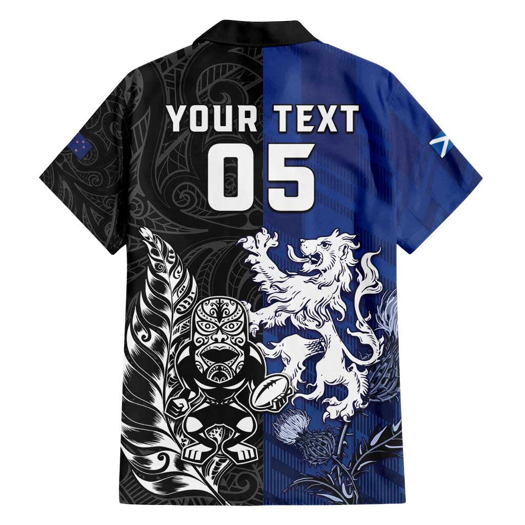 New Zealand And Scotland Rugby Custom Family Matching Summer Maxi Dress and Hawaiian Shirt Maori Tiki With Thistle Together LT05 - Polynesian Pride