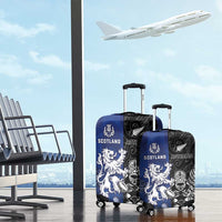 New Zealand And Scotland Rugby Luggage Cover Maori Tiki With Thistle Together