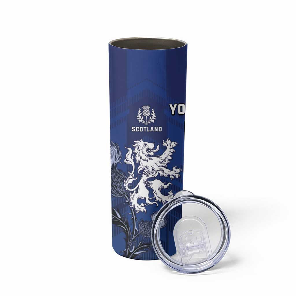 New Zealand And Scotland Rugby Custom Skinny Tumbler Maori Tiki With Thistle Together LT05 - Polynesian Pride