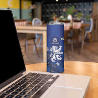 New Zealand And Scotland Rugby Custom Skinny Tumbler Maori Tiki With Thistle Together LT05 - Polynesian Pride