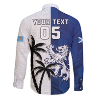 Fiji And Scotland Rugby Custom Family Matching Off Shoulder Short Dress and Hawaiian Shirt Fijian Palm Tree With Thistle Together LT05 - Polynesian Pride