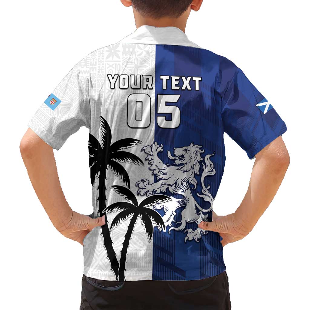 Fiji And Scotland Rugby Custom Family Matching Summer Maxi Dress and Hawaiian Shirt Fijian Palm Tree With Thistle Together LT05 - Polynesian Pride