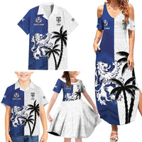Fiji And Scotland Rugby Custom Family Matching Summer Maxi Dress and Hawaiian Shirt Fijian Palm Tree With Thistle Together LT05 - Polynesian Pride