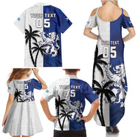 Fiji And Scotland Rugby Custom Family Matching Summer Maxi Dress and Hawaiian Shirt Fijian Palm Tree With Thistle Together LT05 - Polynesian Pride