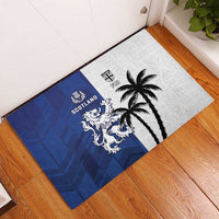 Fiji And Scotland Rugby Rubber Doormat Fijian Palm Tree With Thistle Together
