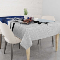 Fiji And Scotland Rugby Tablecloth Fijian Palm Tree With Thistle Together