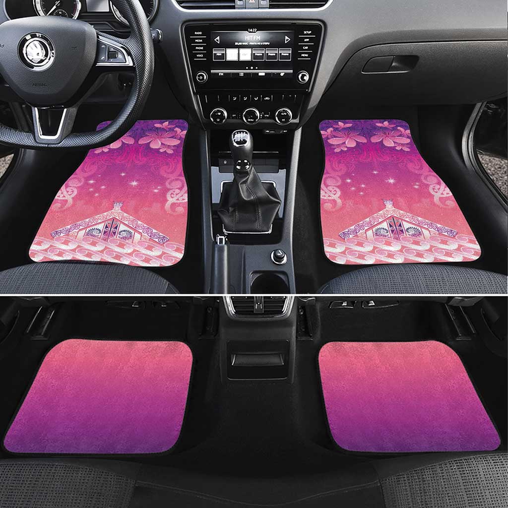 New Zealand Matariki Car Mats Maori Marae Purple Galaxy LT05 Set 4pcs Purple - Polynesian Pride