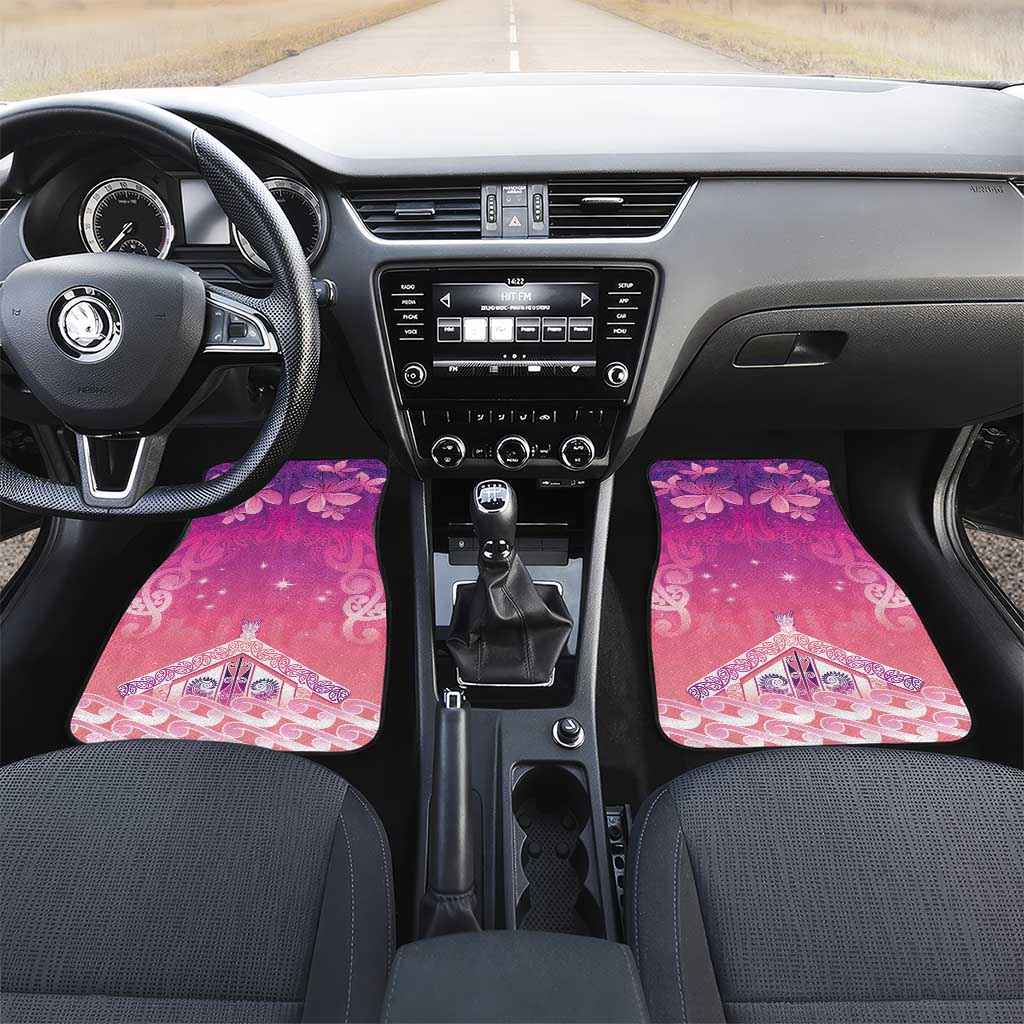 New Zealand Matariki Car Mats Maori Marae Purple Galaxy LT05 Set 2pcs - Front Purple - Polynesian Pride