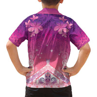 New Zealand Matariki Family Matching Long Sleeve Bodycon Dress and Hawaiian Shirt Maori Marae Purple Galaxy LT05 - Polynesian Pride