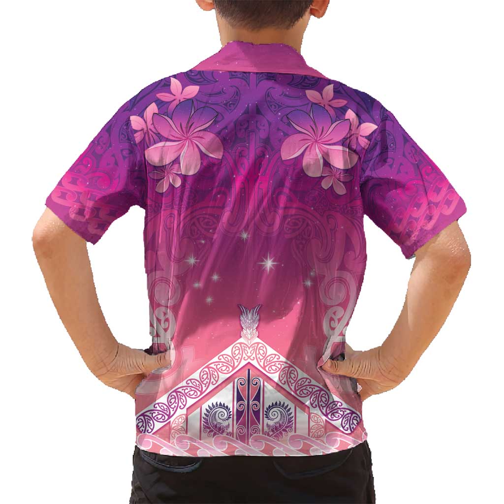 New Zealand Matariki Family Matching Off Shoulder Maxi Dress and Hawaiian Shirt Maori Marae Purple Galaxy LT05 - Polynesian Pride