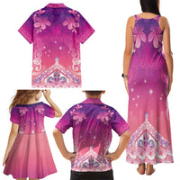 New Zealand Matariki Family Matching Tank Maxi Dress and Hawaiian Shirt Maori Marae Purple Galaxy LT05 - Polynesian Pride